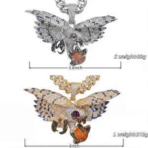 ⑤⓪Space ice hiphop jewelry Iced Out Dripping Heart Pendant Necklace with Cuban Link Chain - Red Enamel & Dagger Accent Hip Hop Jewelry | Space Ice