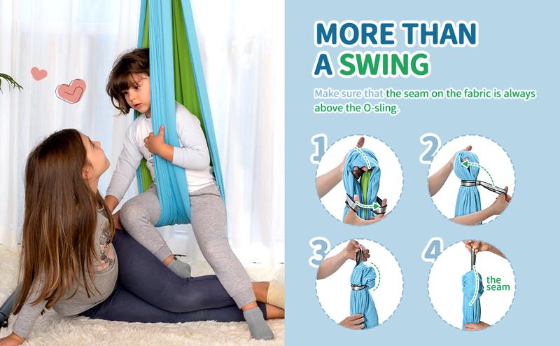 OUTREE Sensory Swing for 3+ Years Old Kids and Adults with AUT and ADHD - Double Layer and 360° Swivel Hanger, Portable Fun, Summer Turn Up & Father's Day Deal
