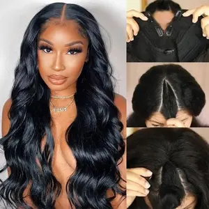 V Part Wigs Human Hair Body Wave Upgrade Glueless Human Hair V-Part Clip in Wigs No Leave Out, No Glue, No Sew-in, Beginner Friendly
