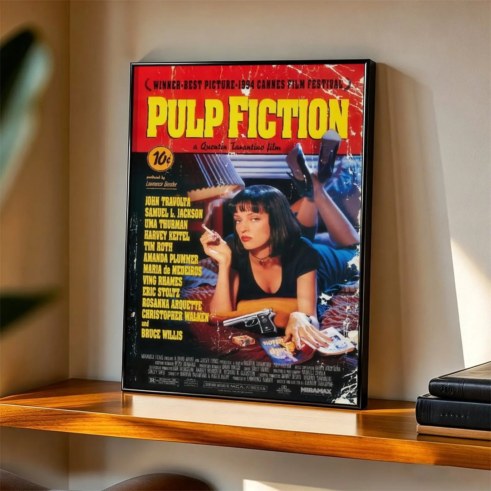 Vintage 90s Cult Classic Movie Poster Canvas Print - Metal-Wood Frame Wall Decor, Bedroom Home Art, Ideal Gift for Movie Enthusiasts