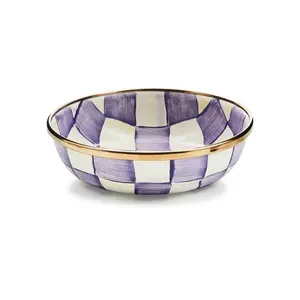Violet Check Relish Dish