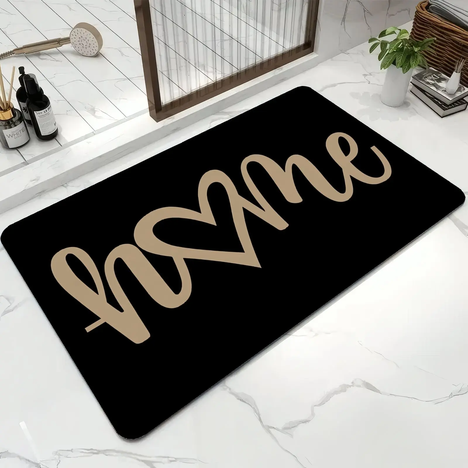A Heart-Shaped Doormat Letter Pattern Door Mat Suitable for Entryways, Bathrooms, Living Rooms, Laundry Rooms, Home Decor All Seasons Decoration