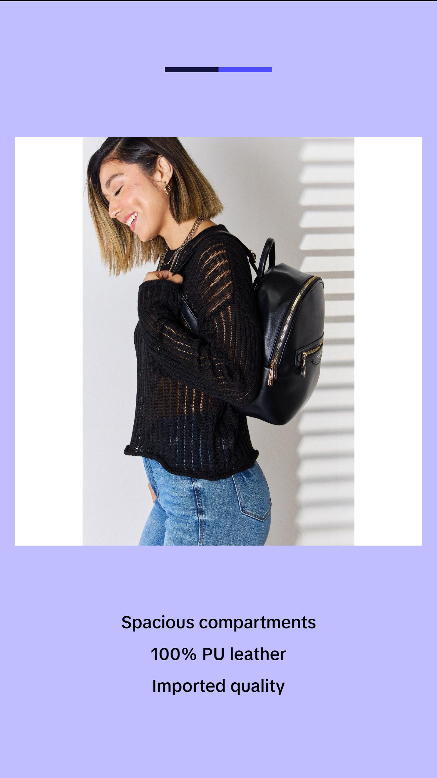 David Jones PU Leather Backpack