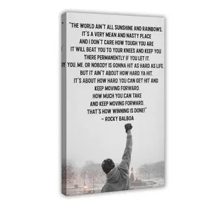 Motivational Quote Rocky Balboa Special Poster, Keep Moving Forward Sylvester Stallone Wall Decor Art golf