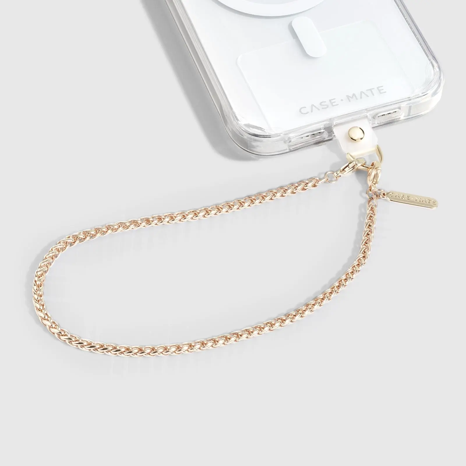 Dainty Gold Chain Cell Phone Charm - Hands-Free On-The-Go Phone Accessory, Dainty Gold Charm That Fits All Smartphones, Spring Ring Clasp