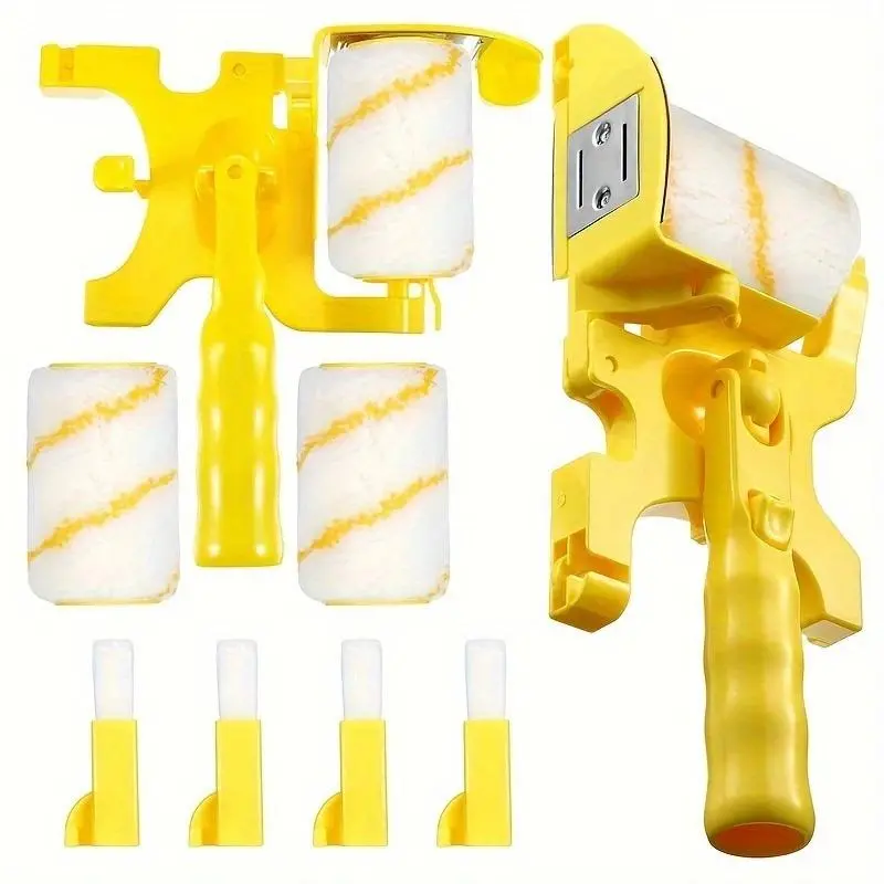 Paint Edger Roller Brush Combo Kit, Paint Edger Tool, Painting, Multifunctional Hand-held Clean-cut Paint Edger Roller Brush with Extra Replacement Roller, Suitable for Walls, Ceilings & Rooms