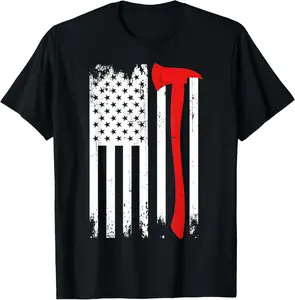 Firefighter Patriotic Fireman Firefighting Rescuer Volunteer T-Shirt