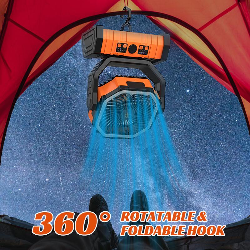 20000mAh Battery-Powered Camping Fan Desk Fan, Portable Outdoor Tent Fans With Hanging Hook 4 Speeds Wind , LED Lantern-360° Fan,Rechargeable&Night Light,For Power Outage, Picnic, Barbecue, Fishing, Travel, Jobsite, Home 20000mAh Battery-Powered Camping Fan Desk Fan, Portable Outdoor Tent Fans With Hanging Hook 4 Speeds Wind , LED Lantern-360° Fan,Rechargeable&Night Light,For Power Outage, Picnic, Barbecue, Fishing, Travel, Jobsite, Home