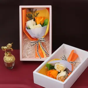Elegant3-Rose Soap Flower Bouquet Box – Premium Mother’s Day Gift, Practical Birthday Present & High-End Creative Souvenir for Her