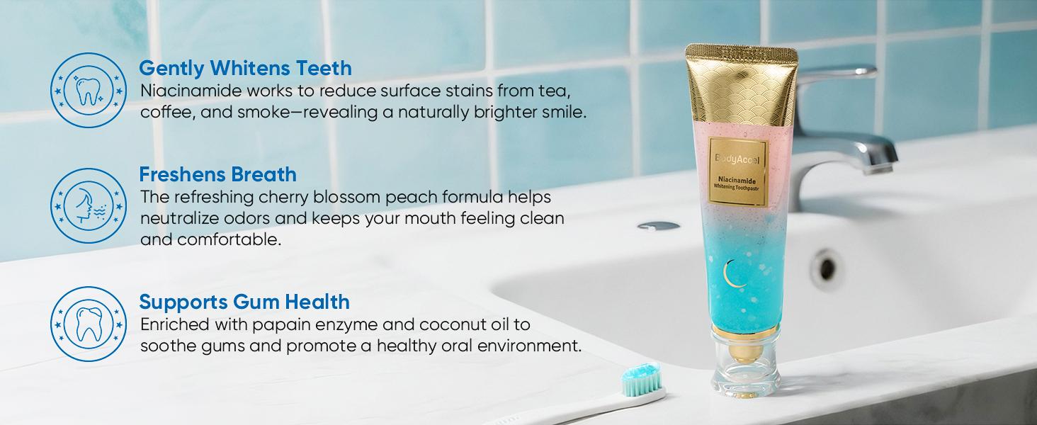 【SW】BodyAccel 【Tripel Whitening】Niacinamide Whitening Toothpaste Best  gift for your daily life.