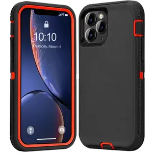 apply to-3 IN 1 Heavy Duty Armor Shockproof Dust-Proof Case For 15 14 13 12 11 16Pro MAX  MINI XSMAX XR X XS SE 6 7 8 PLUS Cover