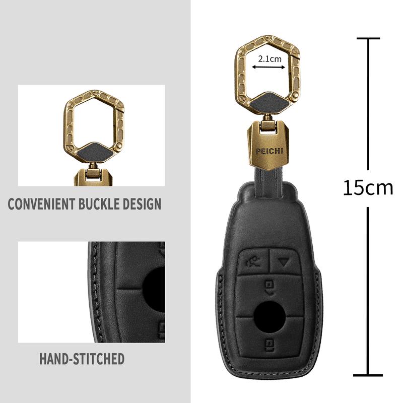 Key Fob Cover Compatible for 2017-2023 E Class 2019-2023 A Class S G CLA CLS CLK GLC AMG Full Protection Key Case Shell Remote Key