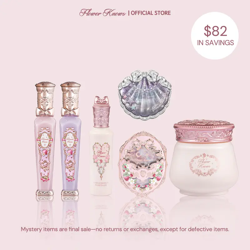 Flower Knows Joyful Glow Set, 6-Piece Surprise Face Set, Limited Ed. Makeup Products with Long-Lasting Lipstick, Blush & Highlighter, Gift for Women, #sohochic, Surprise Set, Ideal for Christmas gift, Black Friday
