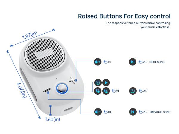 Divoom Itour-S Portable Mini Wearable Bluetooth Speaker with Big Audio Punchy Bass Clip-On Design IP67 Waterproof Dustproof 10 Hours Playtime for Home Travel Office and Outdoors