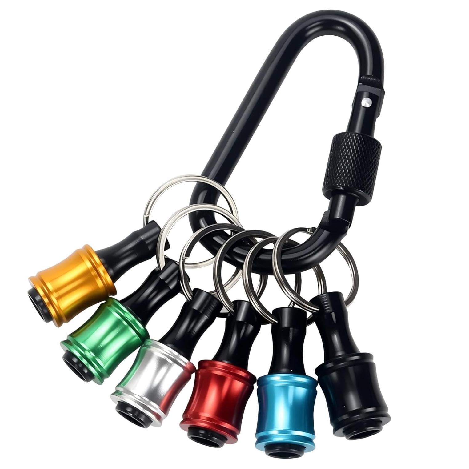 6 PCS Bit Holders 1/4 Socket, Hex Shank Screwdriver Bit Holder for Impact Driver Drill Bit Keychain Extension Bar Quick Release Easy Change, Screwdriver Bit Holders for Tools & Home Improvement Gift