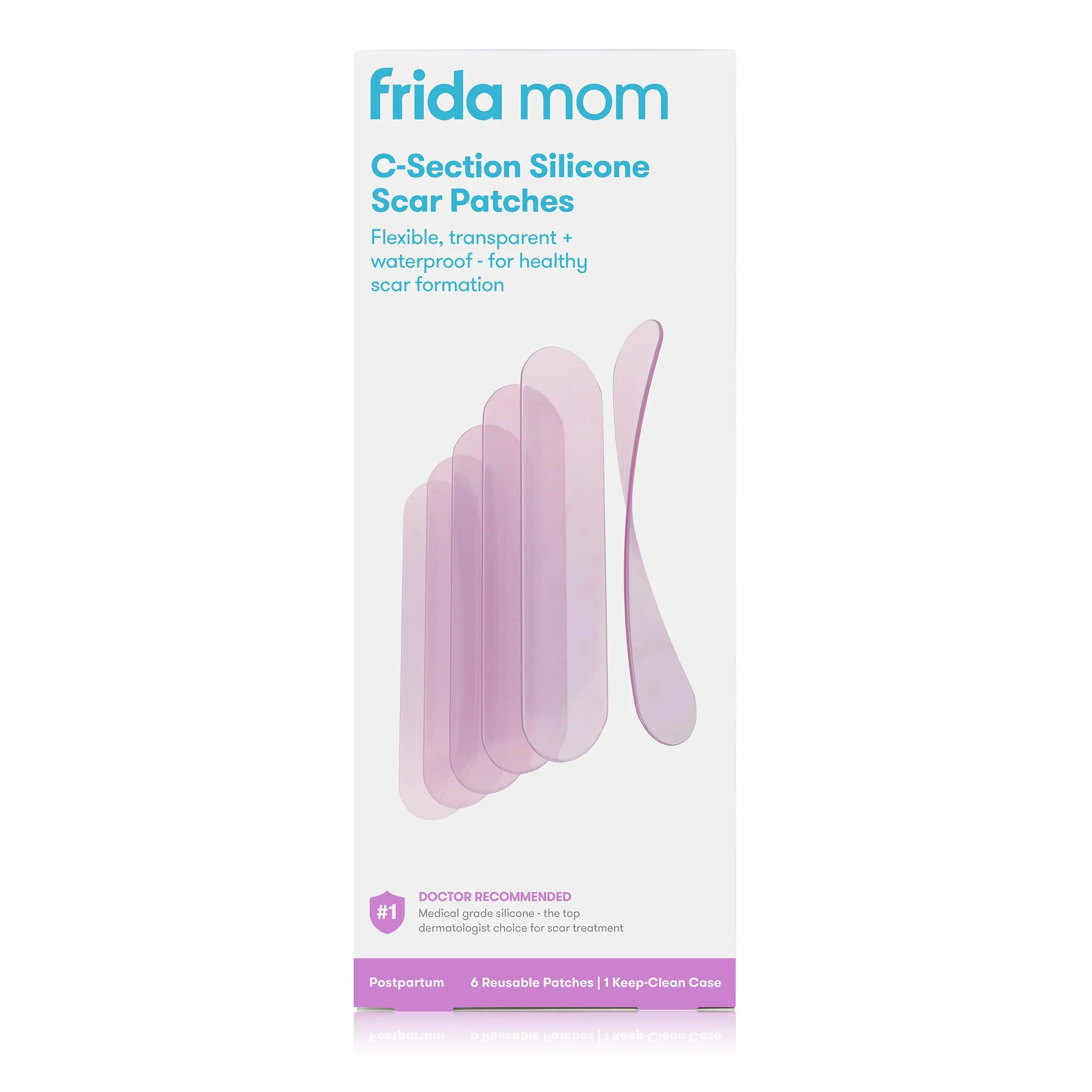 Frida Mom C-Section Silicone Scar Patch 8" Hydrating Treatment for Reducing Scars, Reusable Up to Seven Days, Waterproof - Skincare