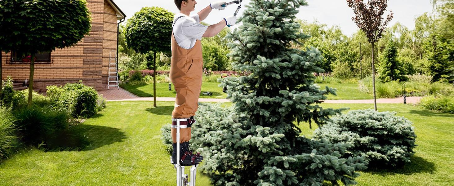 VEVOR Drywall Stilts,  18''-30'' Adjustable Aluminum Tool Stilts with Protective Knee Pads, Durable and Non-slip Work Stilts for Sheetrock Painting, Walking, Taping, Silver