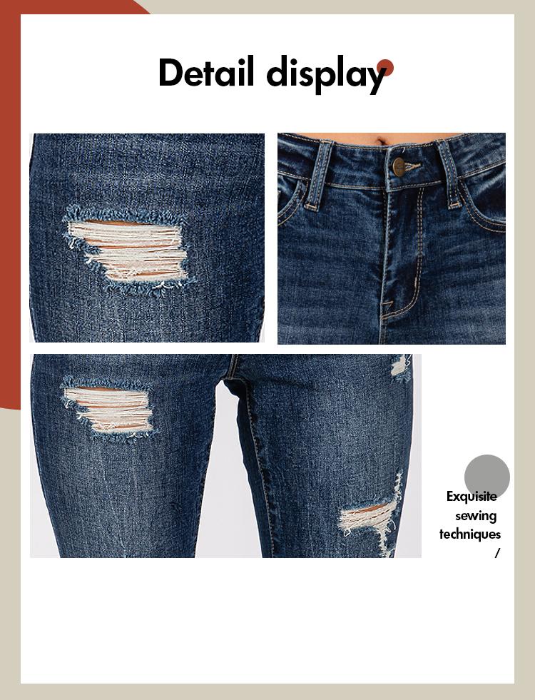 Madison Vogatiques Mid Rise Ripped Flare Jeans with Wide Leg and Bootcut Design Bell Bottom Denim Pants GP3003M Casual Cotton Good Fitting Tall Girl Outfit Distressed Tummy Control BBL