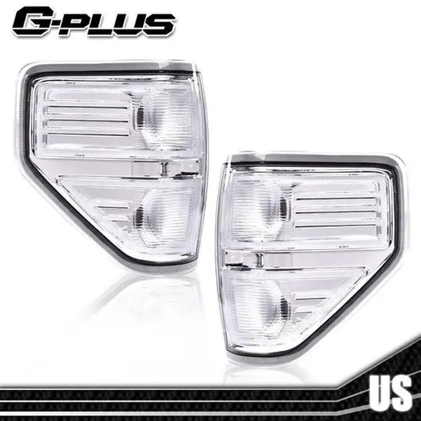 G-PLUS Tail Lights Fit For 09-14 Ford F-150 Pickup Chrome/Clear Rear Tail Lights Brake Lamps