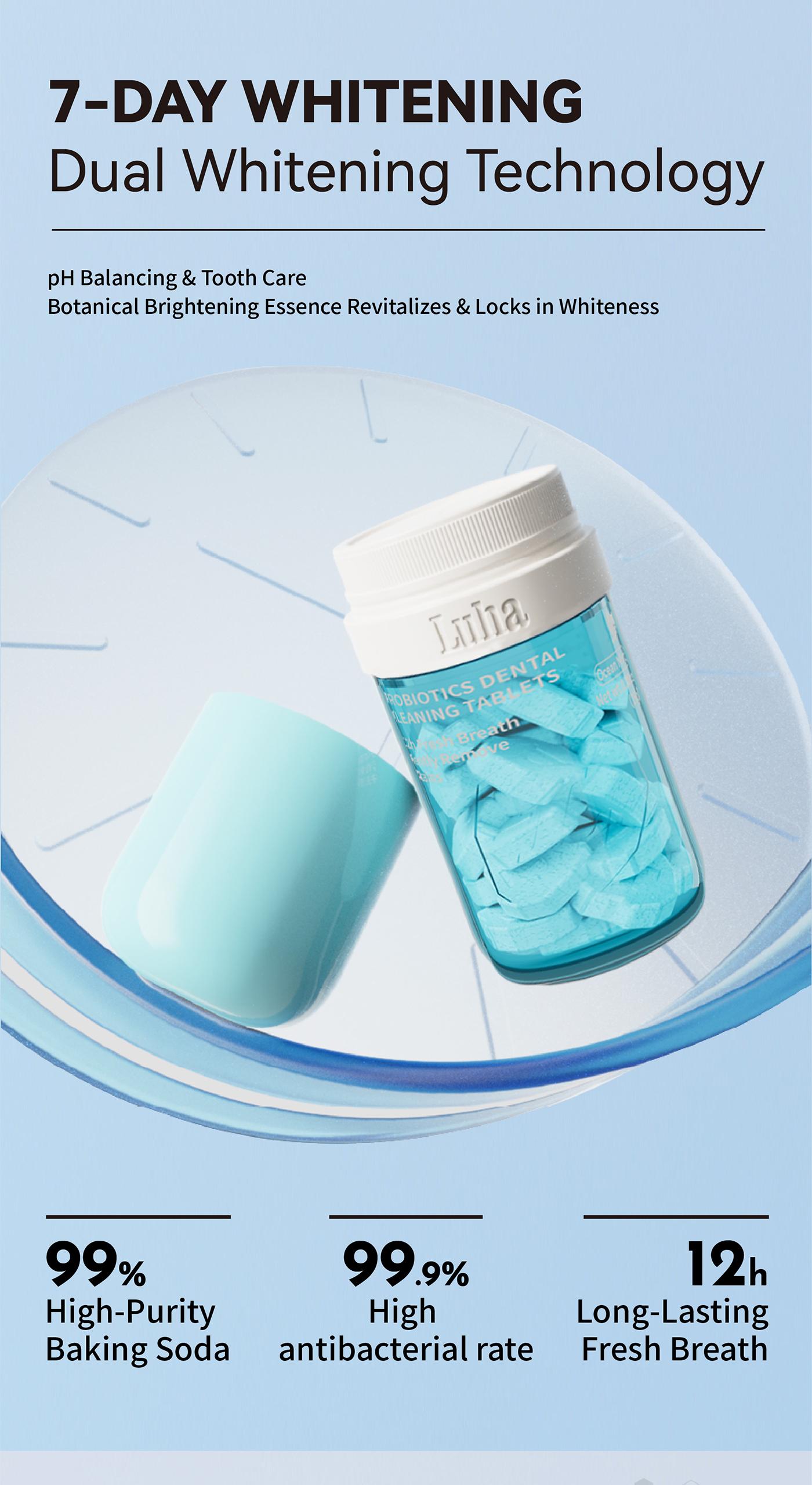 LUHA No-Brush Toothpaste – Fluoride-Free,Brightening,Eco-Friendly & Convenient | Long-Lasting Fresh Breath | Removes Stains & Plaque | With Probiotics & Pearl Powder | Safe for Adults & Kids #dealsforyoudays Compact Size Oral