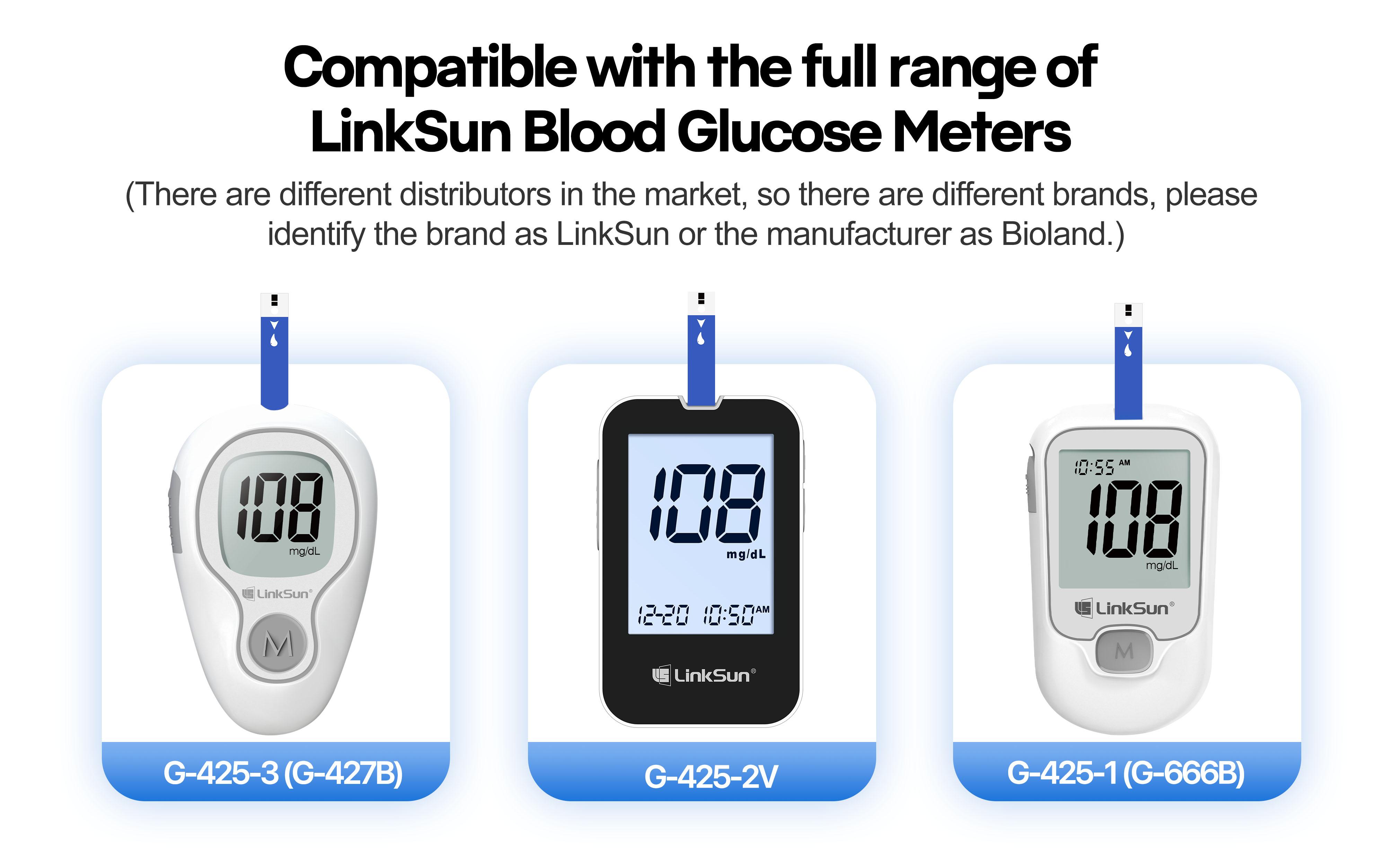 Linksun Diabetic Blood Test Strips*100,Used for G-425-1,G-425-2/2V,G-425-3 Blood Glucose Monitor,0.7μl Blood Sample,Accurate Measurement,Results in 5 Seconds, 2 Bottles of 100 Pc Healthcare（Only Includes the Glucose Test Strips * 100 pcs）#SpringStatements