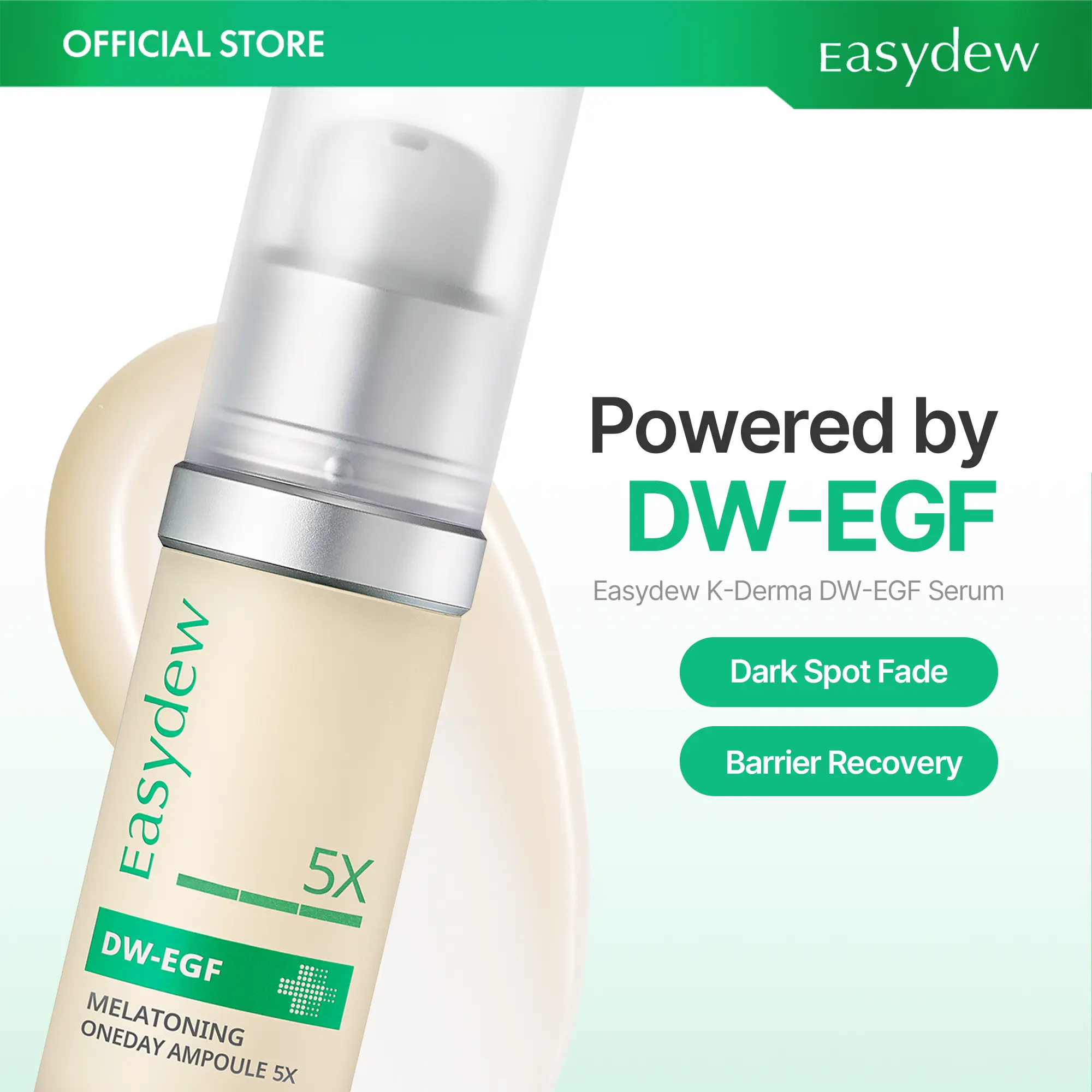 Easydew DW-EGF Melatoning Ampoule - Official Product Hydrating Skin Serum with Niacinamide and Glutathione for Uneven Skin - Dark Spot Remover - Fast Absorbing Day and Night Ampoule - Korean Skin Care Olive Young
