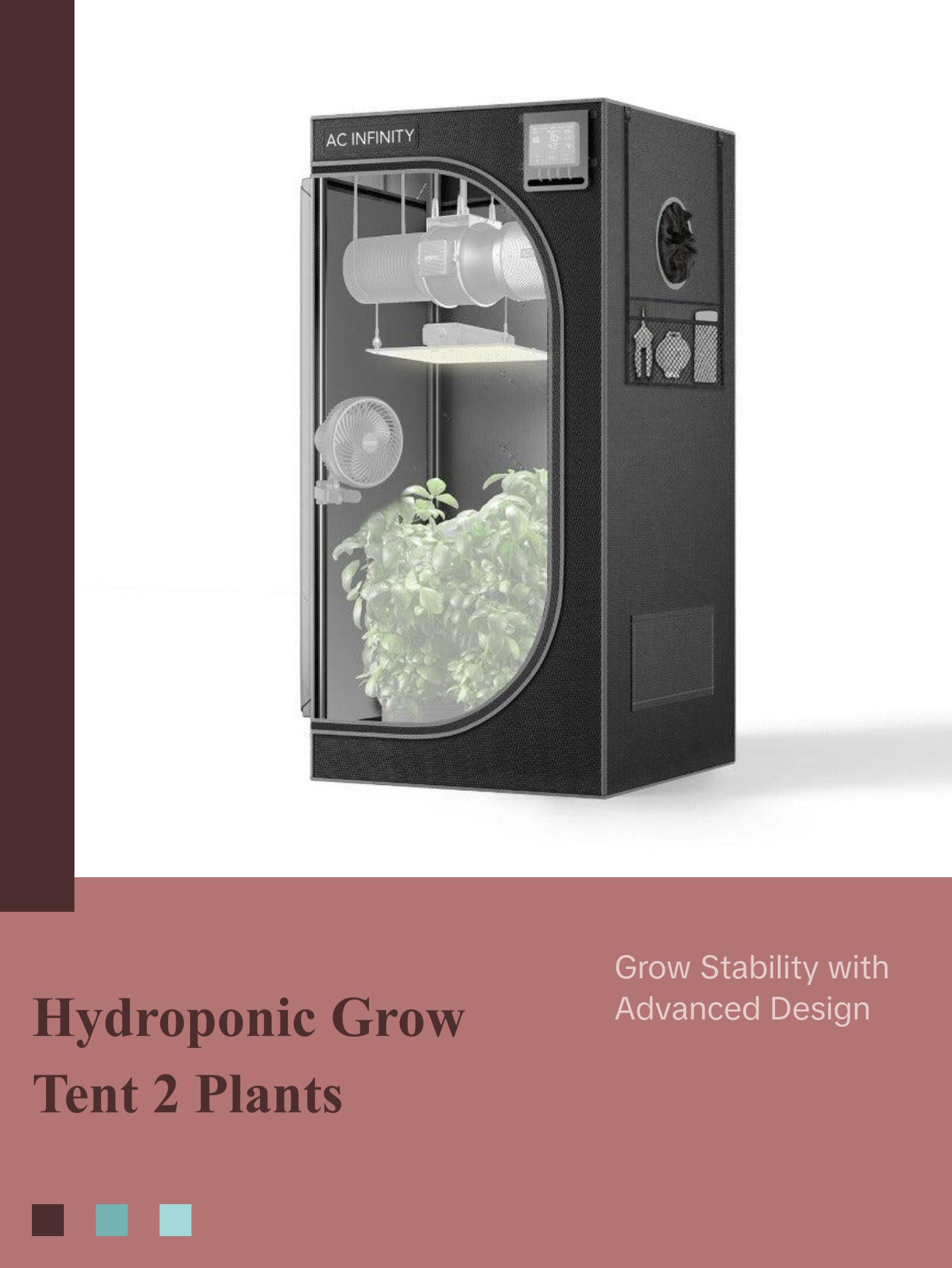 AC INFINITY Hydroponic Grow Tent Cloudlab 422 with 2 Plant Capacity and Hi-Tech Design