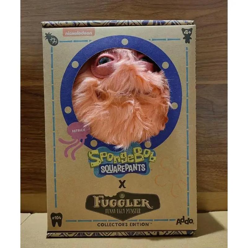 Original Fuggler Spongebob & Patrick 22cm Official Collab Plush, Toothy Ugly-Cute Tooth Monster, Unique Collectible Plush Toy