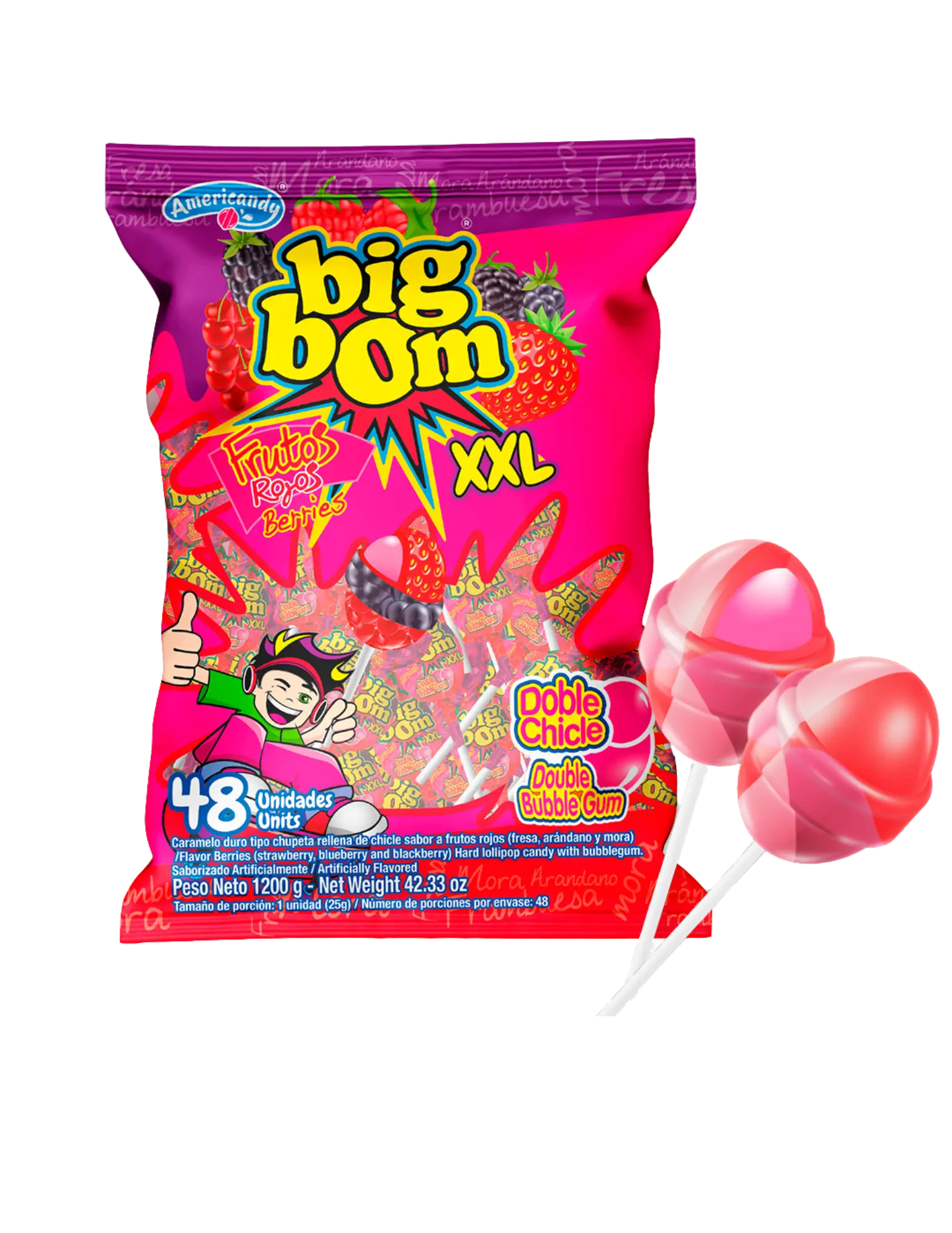 Americandy XXL Lollipops, Berries