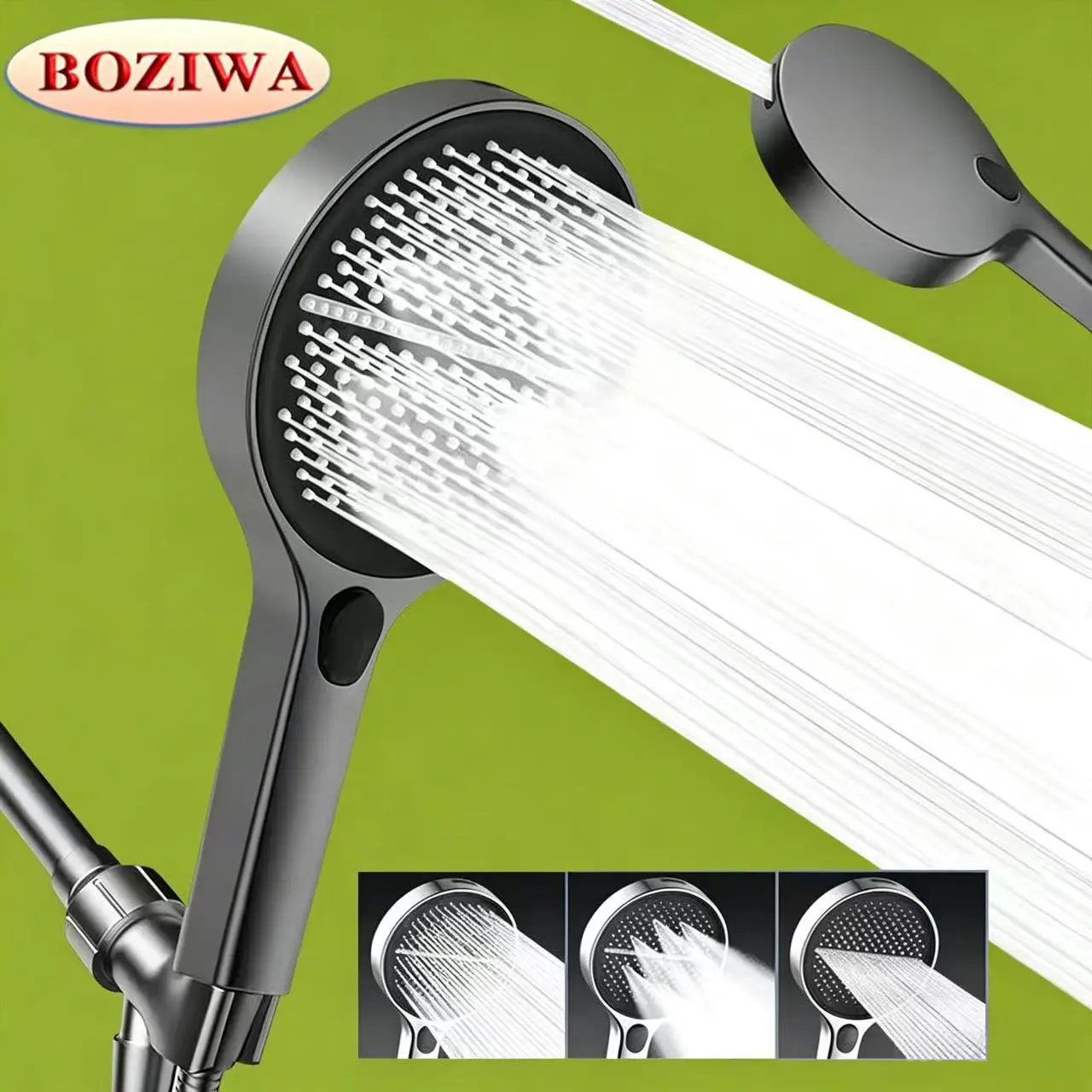 BOZIWA Shower Head Hose&Bracket,Shower Head Set With 1.5m Hose,Bathroom Shower Equipment