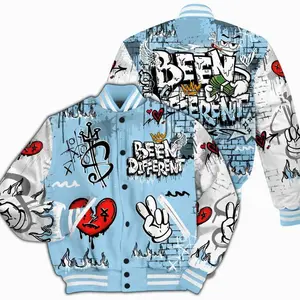 Varsity Jacket | Legend Blue 11s | Graffiti Drip All Over Print | Streetwear Style 6GG2
