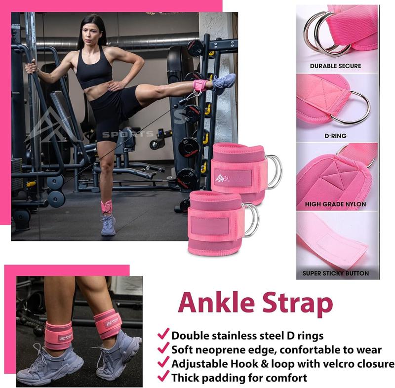 Barbell Pad Set for  Thrusts - Squat Pad for Barbell Lunges, Bench Press, with 2 Gym Ankle Straps,  Resistance Bands  Gym Accessories for Women with Carry Bag, Towel