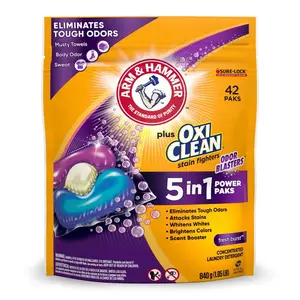 5 IN 1 Power Paks,Plus OxiClean With Odor Blasters Laundry Detergent, 42 Ct.