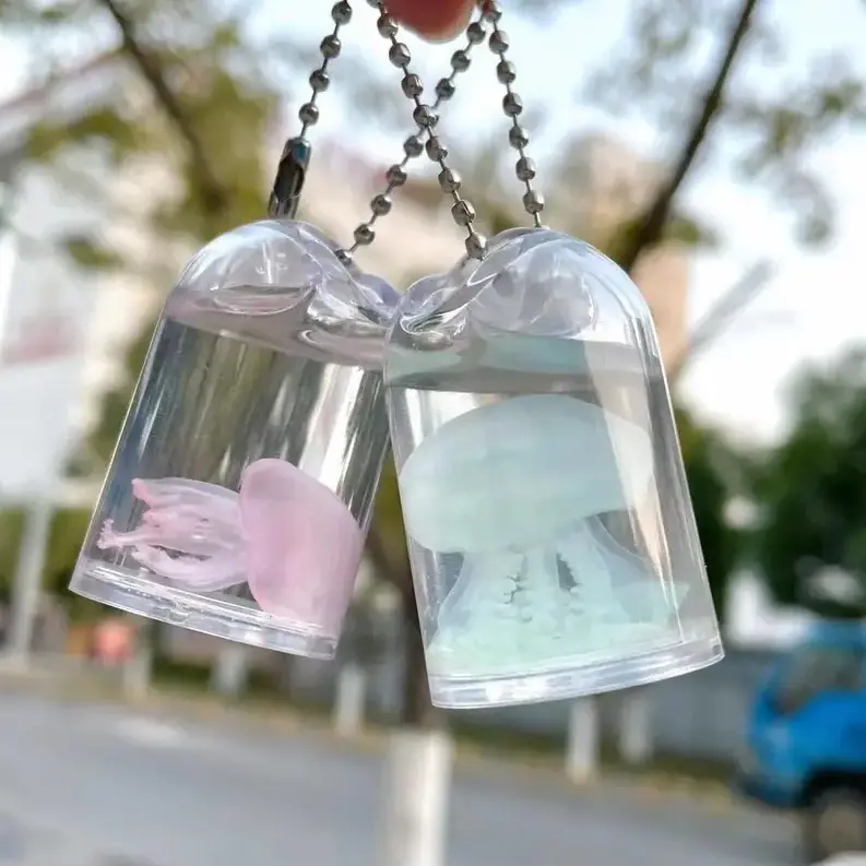 Cute Jellyfish Keychain,Stylish Keychain, Fashionable Keychain for Women & Men, Trendy All-match & Exquisite Keychain for Birthday Gift, Keychain Pendant,SummerVibe