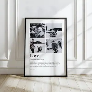 CUSTOM PHOTO, Love Definition Photo Card Template, Couples Photo Gift for Him, Gift for Her, Wedding Keepsake Anniversary Gift