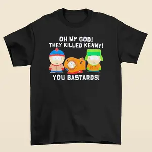 Oh My God They K*lled Kenny Graphic Tee South Park Quote Shirt