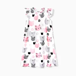 PATPAT Girls Nightgown Soft Summer Sleepwear Cute Pajamas Dress Ruffle Sleeves Night Dresses for Kids
