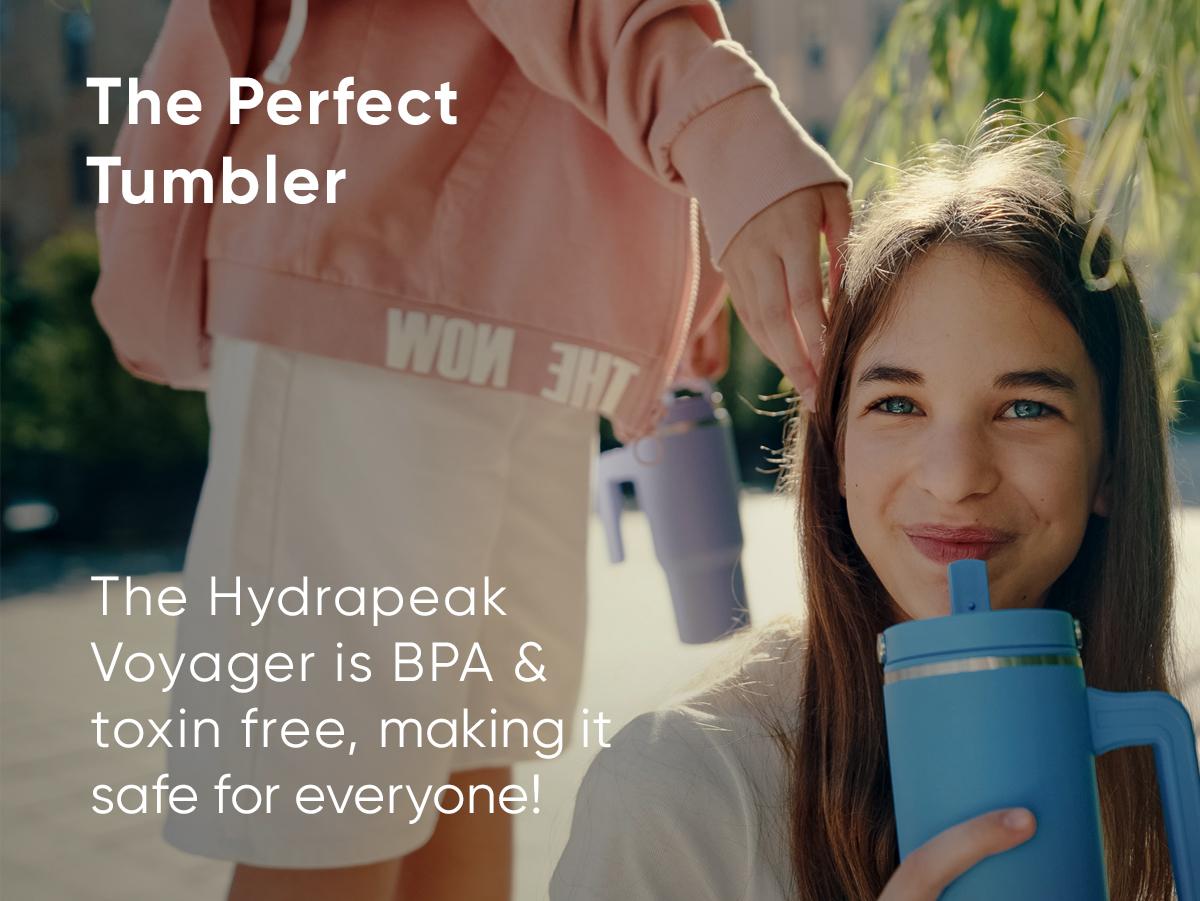 18oz Kids Voyager Tumbler with Handle and Flip-Up Straw Lid | Spill Proof and Leak Resistant | Reusable Stainless Steel Water Bottle