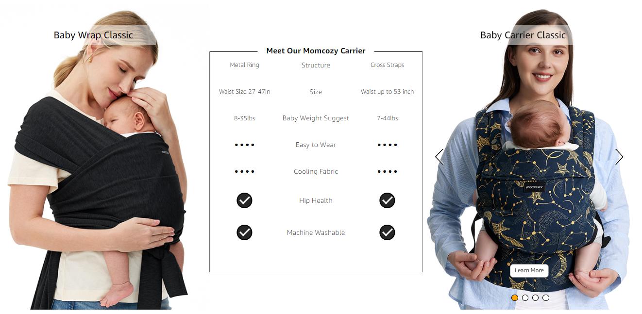 Momcozy Baby Carrier - Ergonomic, Cozy and Lightweight Carrier for 7-44lbs, Effortless to Put On, Ideal for Hands-Free Parenting, Enhanced Lumbar Support, Purehug for Infant to Toddler