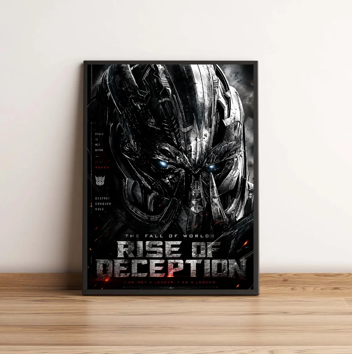Dark Cybernetic Robot Wall Art - Premium 220g Hybrid Paper Monochromatic Metallic Alien Mecha Graphic Poster for Gaming Room & Office Decor (10mil, Unframed)