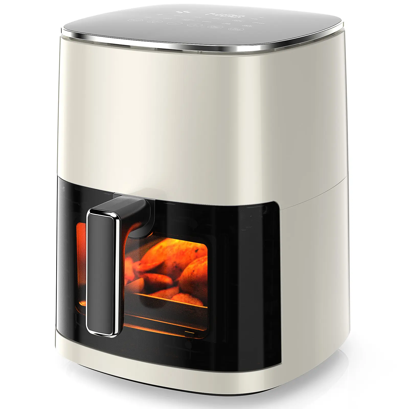 Air Fryer 6 Quart with Window Square Air Fryer 12-in-1 Air Fry, Roast, Reheat, Dehydrate, Bake, Steam, Fries, Custard, Chicken, Wings, Sea Food, Vegetabels,400F
