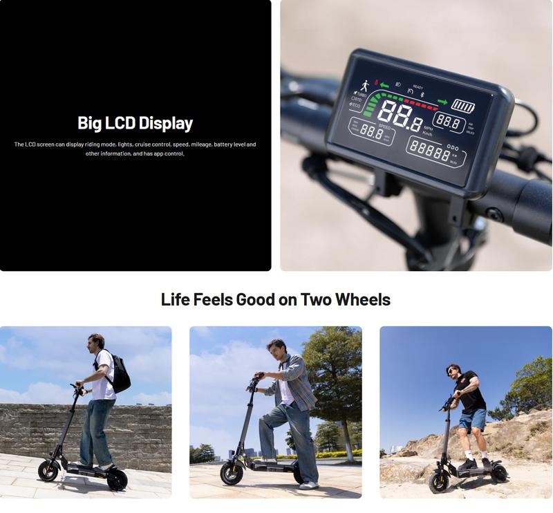 【Valentine's Day】Electric Scooter, 1000W/500W, 28MPH/25MPH,40 Miles/28 Miles/23Miles, 54.6V14Ah/48V15Ah Battery, 10''/11'' All-terrain Tires,  Dual Braking System & Suspension System, Foldable Commuter Electric Scooter Adults for Adults/Youths