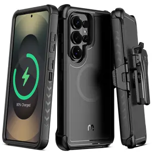 MYBAT PRO Samsung S26 Ultra Protective Case with Belt Clip Holster Drop-proof Shockproof 360° Rotating Kickstand Heavy Duty Protection