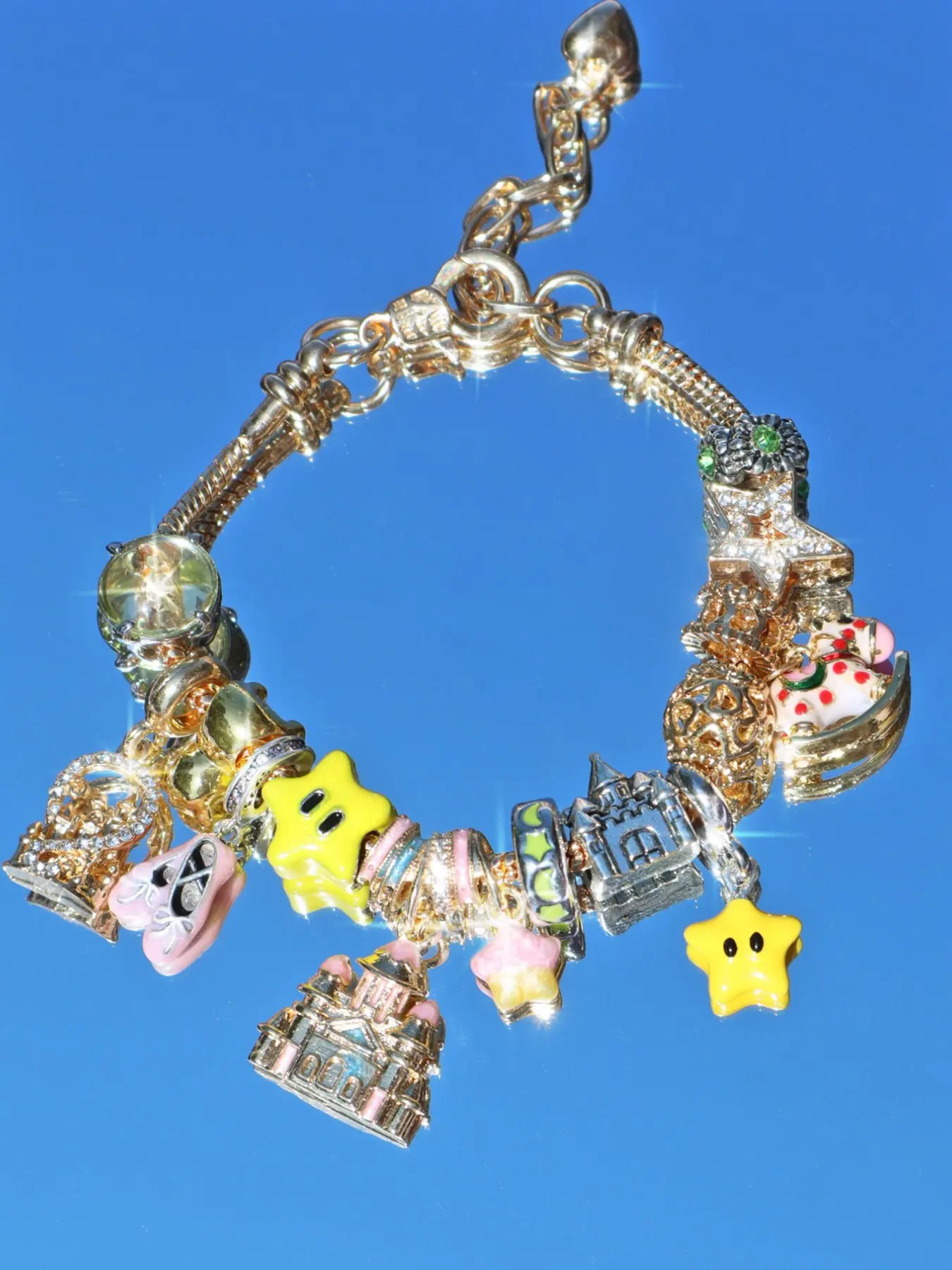 Cute Star Charm Bracelet, Dream Castle Star Bracelet, DIY Music Festival Bracelet, Ballet Shoe Bracelet, Adorable Style Jewelry, Fashionable Bracelet, Jewelry Gift