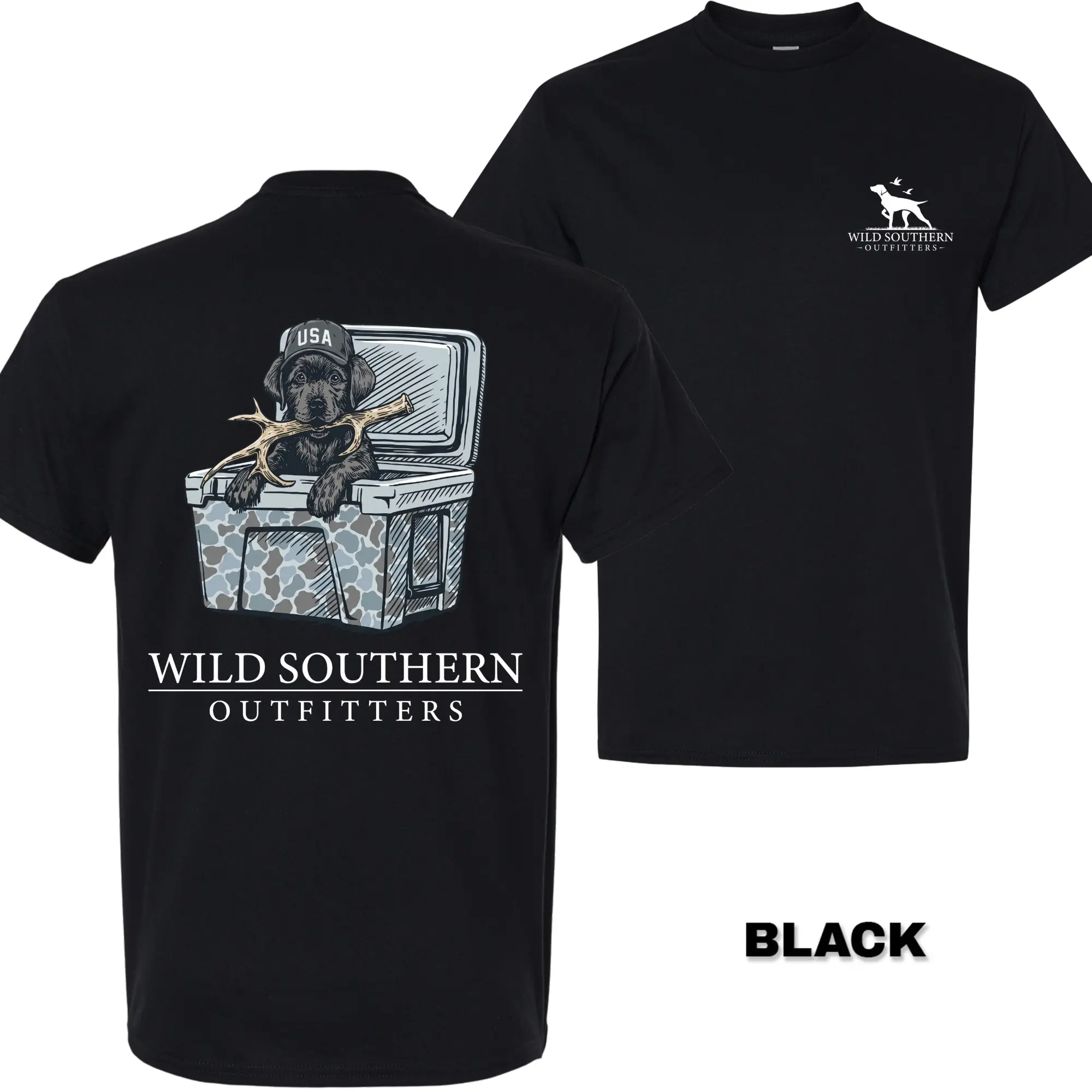 Wild Southern Outfitters Camo Labrador Shed Hunting Dog T Shirt Southern Lifestyle Graphic Tee for Men and Women