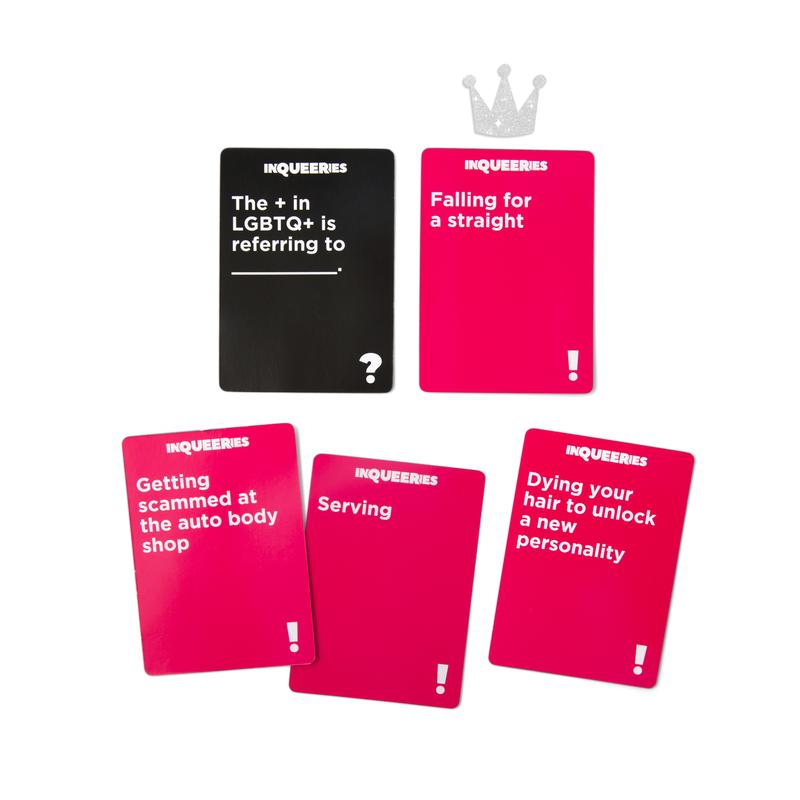 InQueeries - The LGBTQ+ Party Game with 450 Cards and Crown by Relatable
