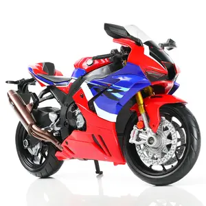 1/12 Scale CBR1000RR-R SP Superbike Die-Cast Model – Alloy Metal Racing Motorcycle with Rotating Front Wheel, No Assembly Collectible Moto Display Gift for Adults Red Blue White