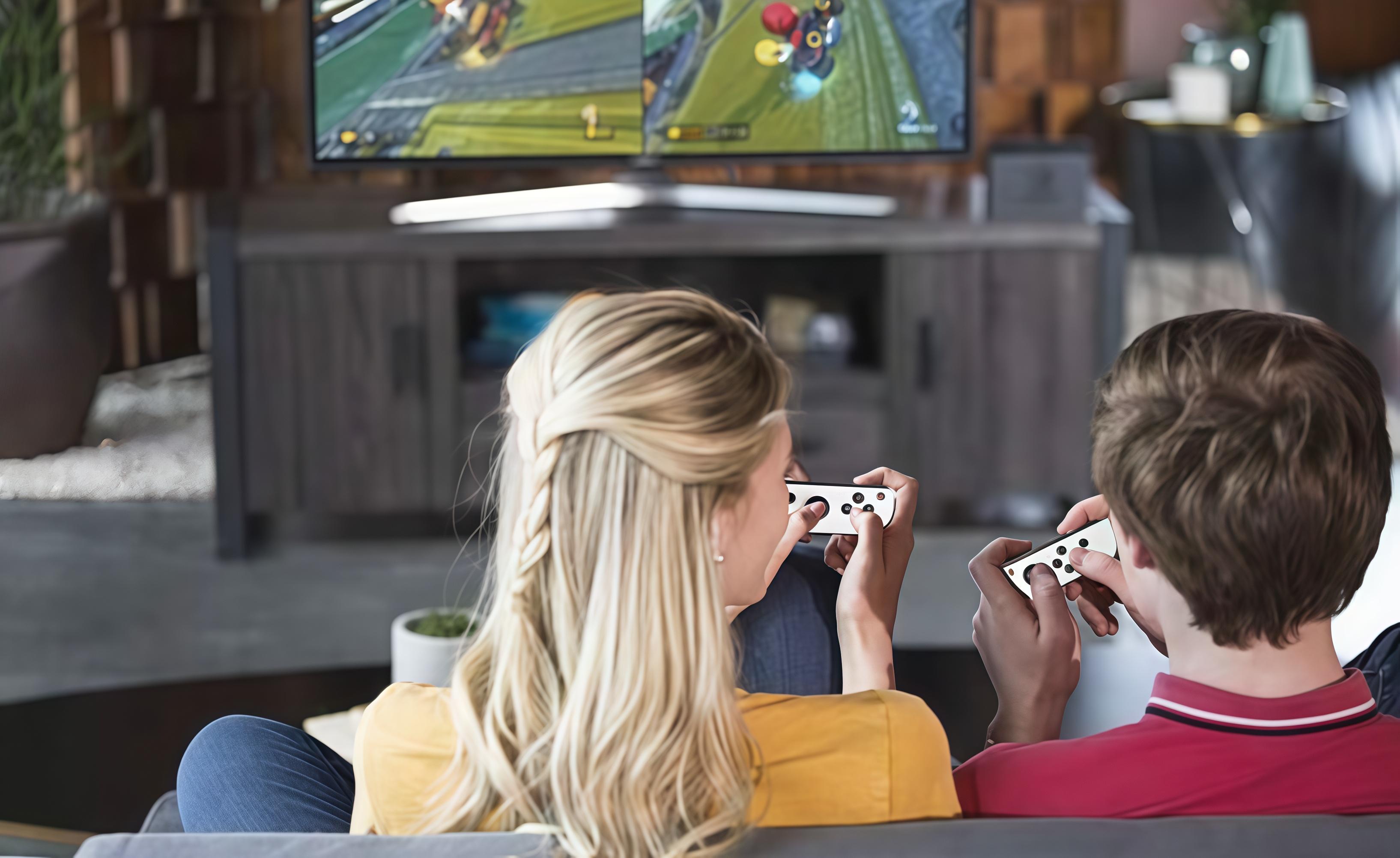 MOVONE Replacement Controller for Switch Lite/OLED Supports Dual Vibration 6-Axis Gyro Wake-up Motion Controls Screenshot L/R Buttons Enhance Gaming Experience