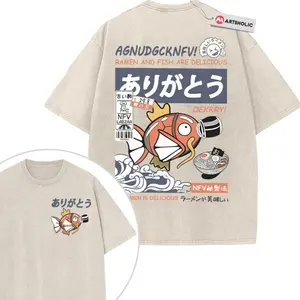 Magikarp Shirt, PKM Shirt, Anime Shirt, Vintage Tee 2-Sided, Anime Shirt, Unisex Anime Manga Shirt Womenswear Menswear Top Streetwear Cotton comfort J