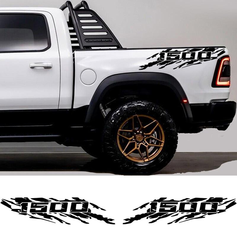 2pcs Pickup Bed Side Speckled Ink Decals Waterproof Graphics Vinyl Car Sticker for Dodge Ram 1500
